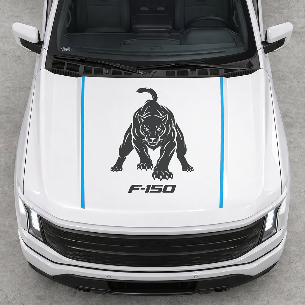 Hood Panel Decal/Sticker - Tiger Graphic Decal Graphic Kit - For Ford F-150 2015-2020 - Premium Vinyl