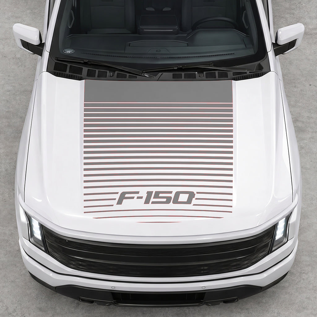 Hood Panel Decal/Sticker - Waves F150 Graphic Decal Graphic Kit - For Ford F-150 2015-2020 - Premium Vinyl
