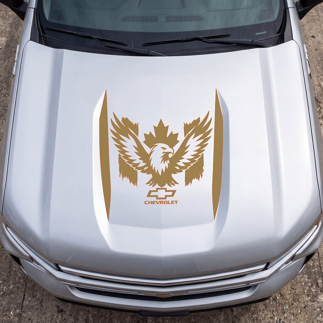 Hood Panel Decal/Sticker - Canadaian Phoenix Graphic Decal Graphic Kit - For Chevrolet Silverado 2019-2024 - Premium Vinyl