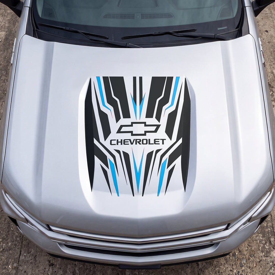 Hood Panel Decal/Sticker - Speed Cut Graphic Decal Graphic Kit - For Chevrolet Silverado 2019-2024 - Premium Vinyl