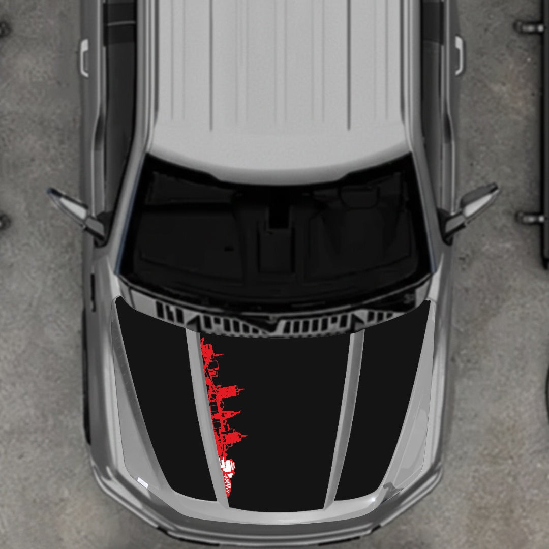 Hood Panel Decal/Sticker - Winnipeg Skyline Graphic Kit - For Ford F-150 2020-2026 - Premium Vinyl