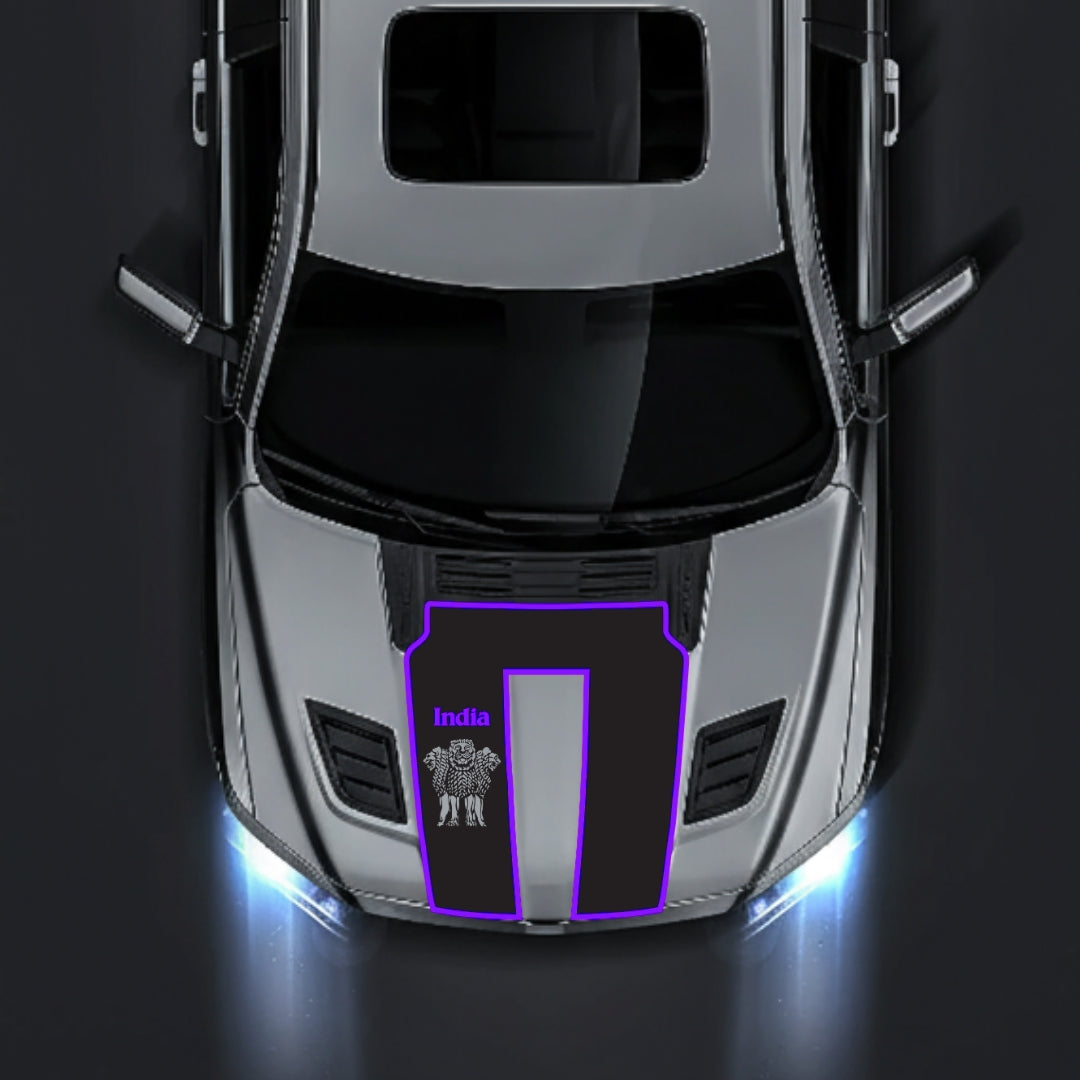 Performance Hood Panel Decal/Sticker - India - Cut - Border Graphic Kit - For Dodge RAM 1500 2019-2025 - Premium Vinyl