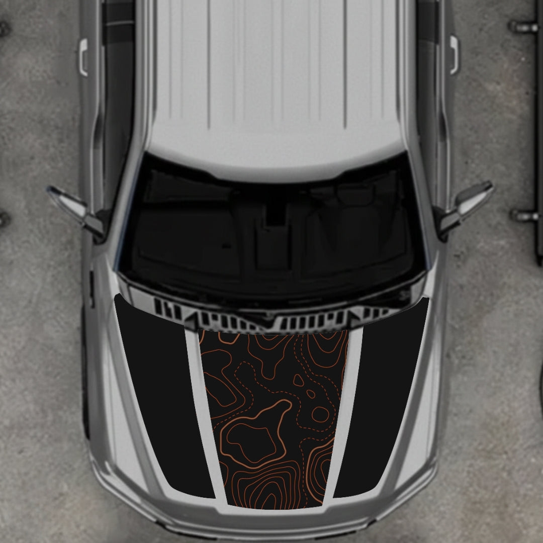 Hood Panel Decal/Sticker - Style 1 Graphic Kit - For Ford F-150 2020-2026 - Premium Vinyl