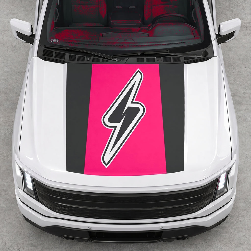Hood Panel Decal/Sticker - Electric Solid Graphic Decal Graphic Kit - For FORD F-150 2015-2020 - Premium Vinyl