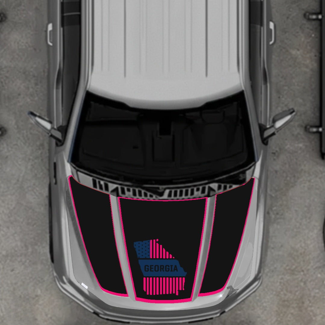 Hood Panel Decal/Sticker - Georgia - Border Graphic Kit - For Ford F-150 2020-2026 - Premium Vinyl