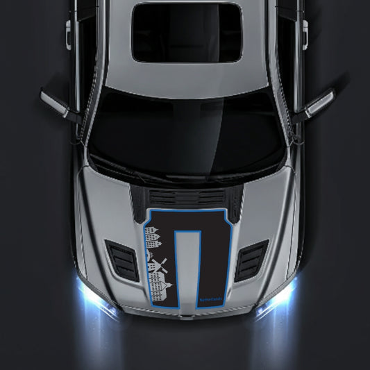 Performance Hood Panel Decal/Sticker - Netherlands Skyline - Cut - Border Graphic Kit - For Dodge RAM 1500 2019-2025 - Premium Vinyl