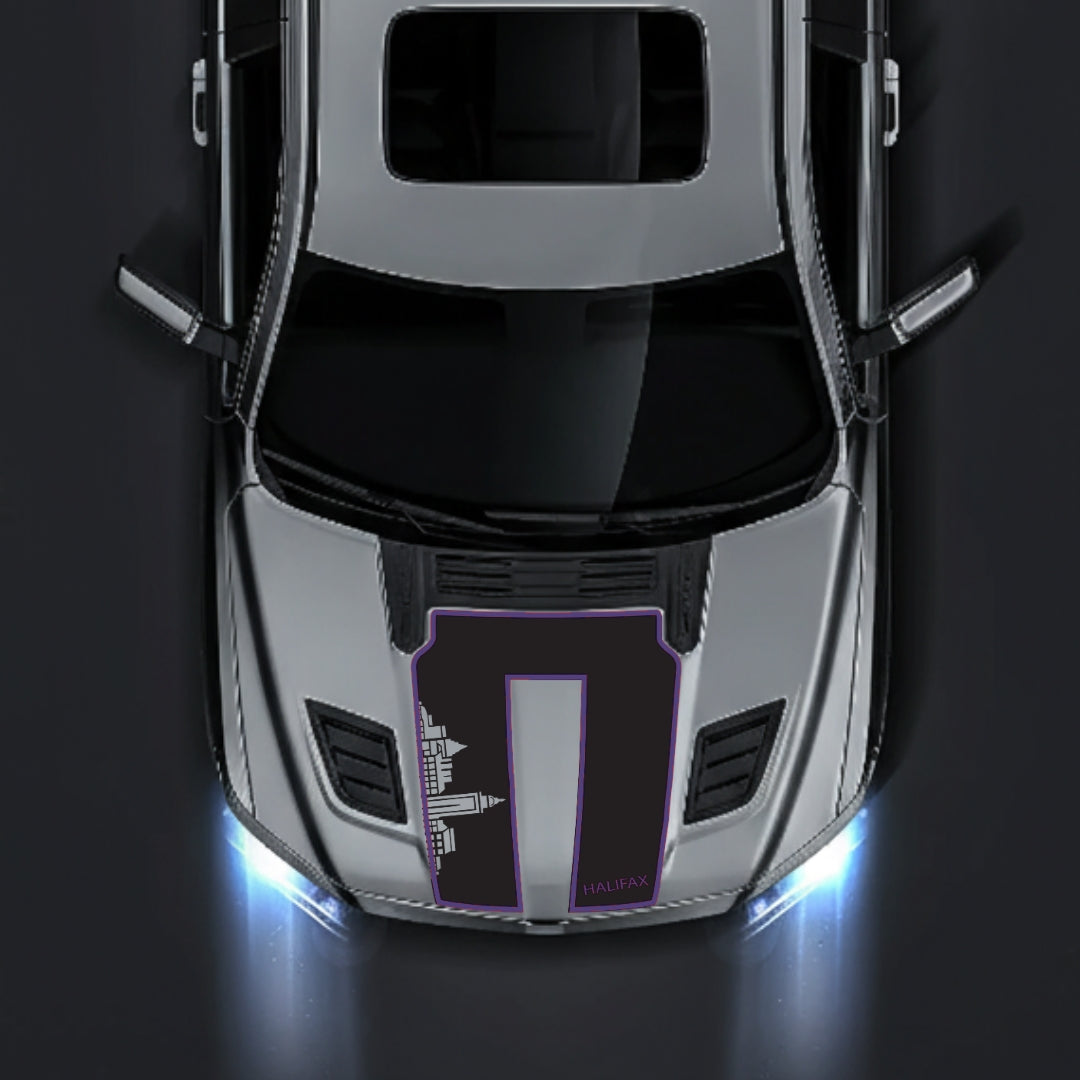 Hood Panel Decal/Sticker - Halifax Skyline - Cut - Border Graphic Kit - For Dodge RAM 1500 2019-2025 - Premium Vinyl