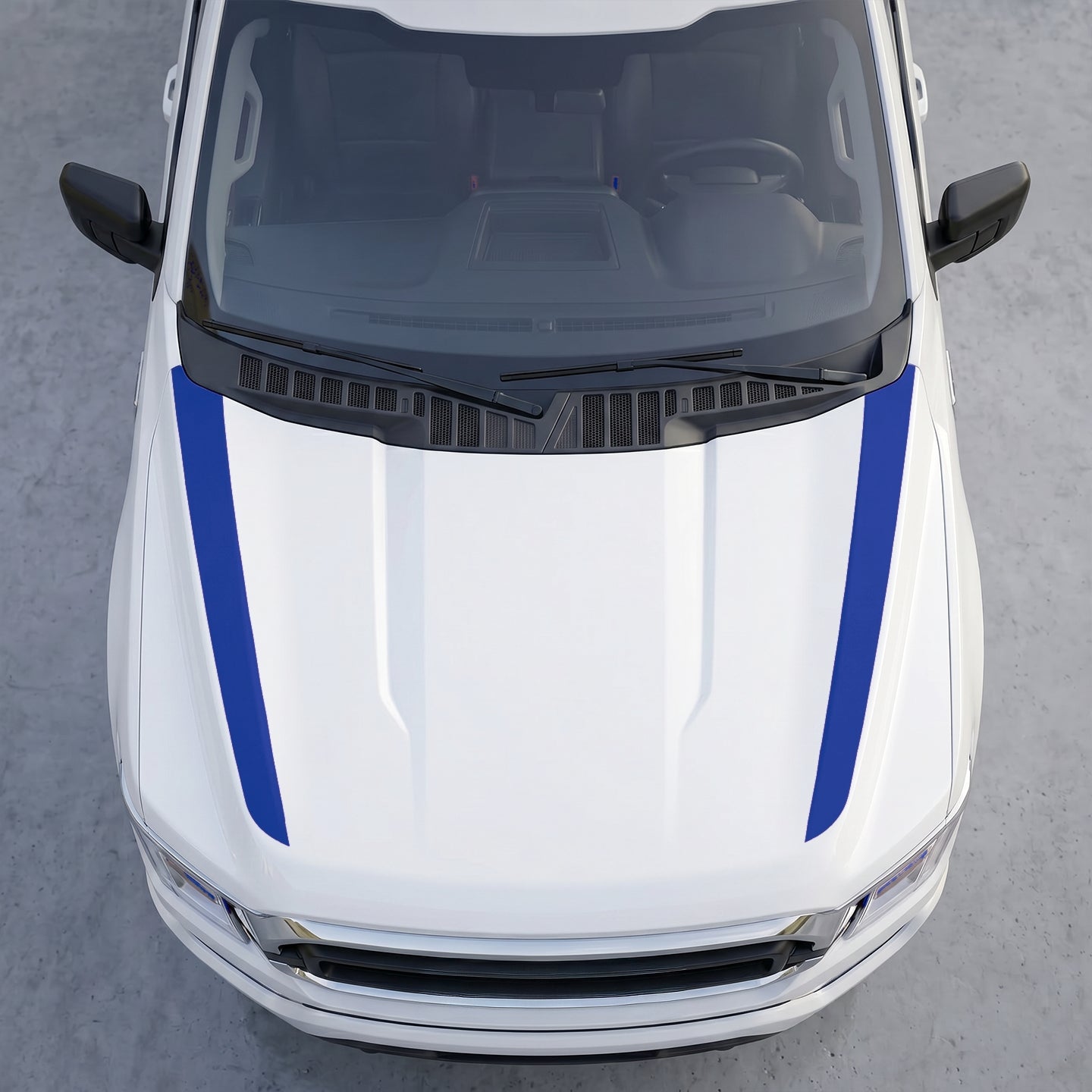 Hood Panel Decal/Sticker - Minimalist Solid  Hood Cowl Stripes – Dual Side Accent Vinyl Decals Graphic Kit - For Ford F-150 F150 2015-2020 - Premium Vinyl
