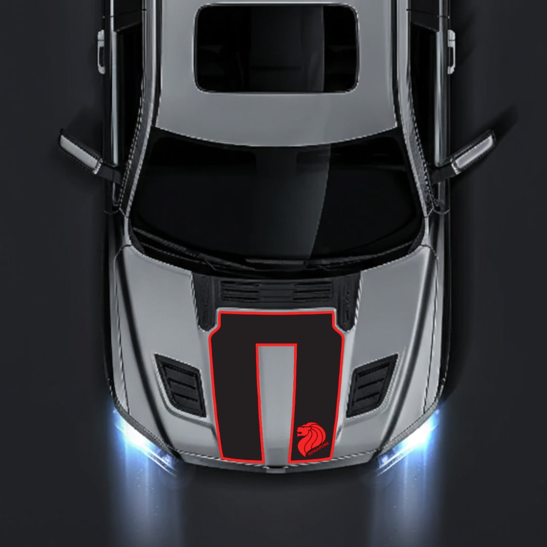 Hood Panel Decal/Sticker - Singapore - Border Graphic Kit - For Dodge RAM 1500 2019-2025 - Premium Vinyl