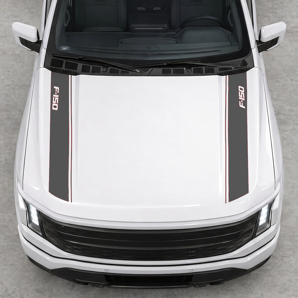 Hood Panel Decal/Sticker - Double Side Solid F150 Graphic Decal Graphic Kit - For Ford F-150 2015-2020 - Premium Vinyl