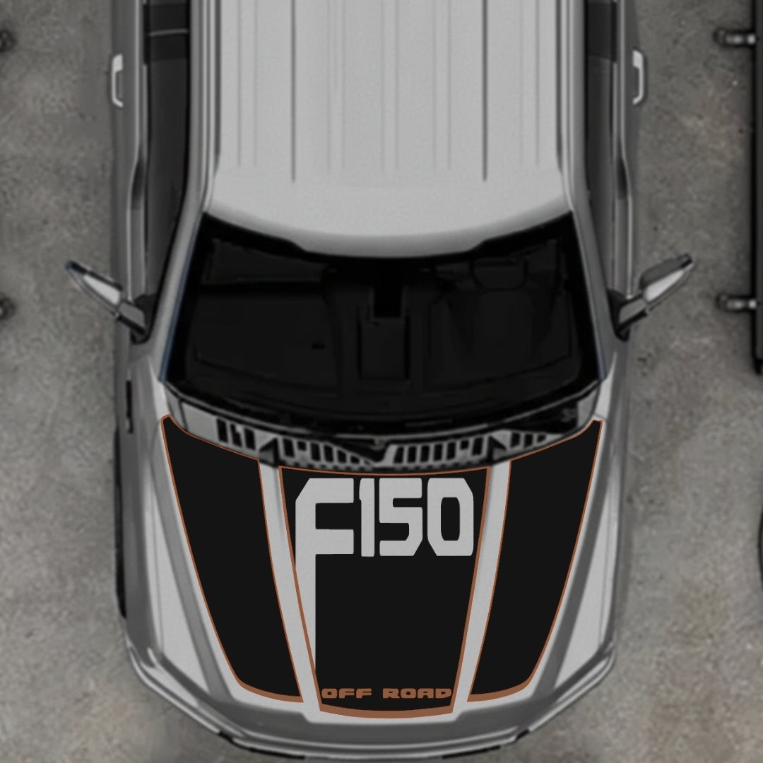 Hood Panel Decal/Sticker - Style 12 - Cut Graphic Kit - For Ford F-150 2020-2026 - Premium Vinyl