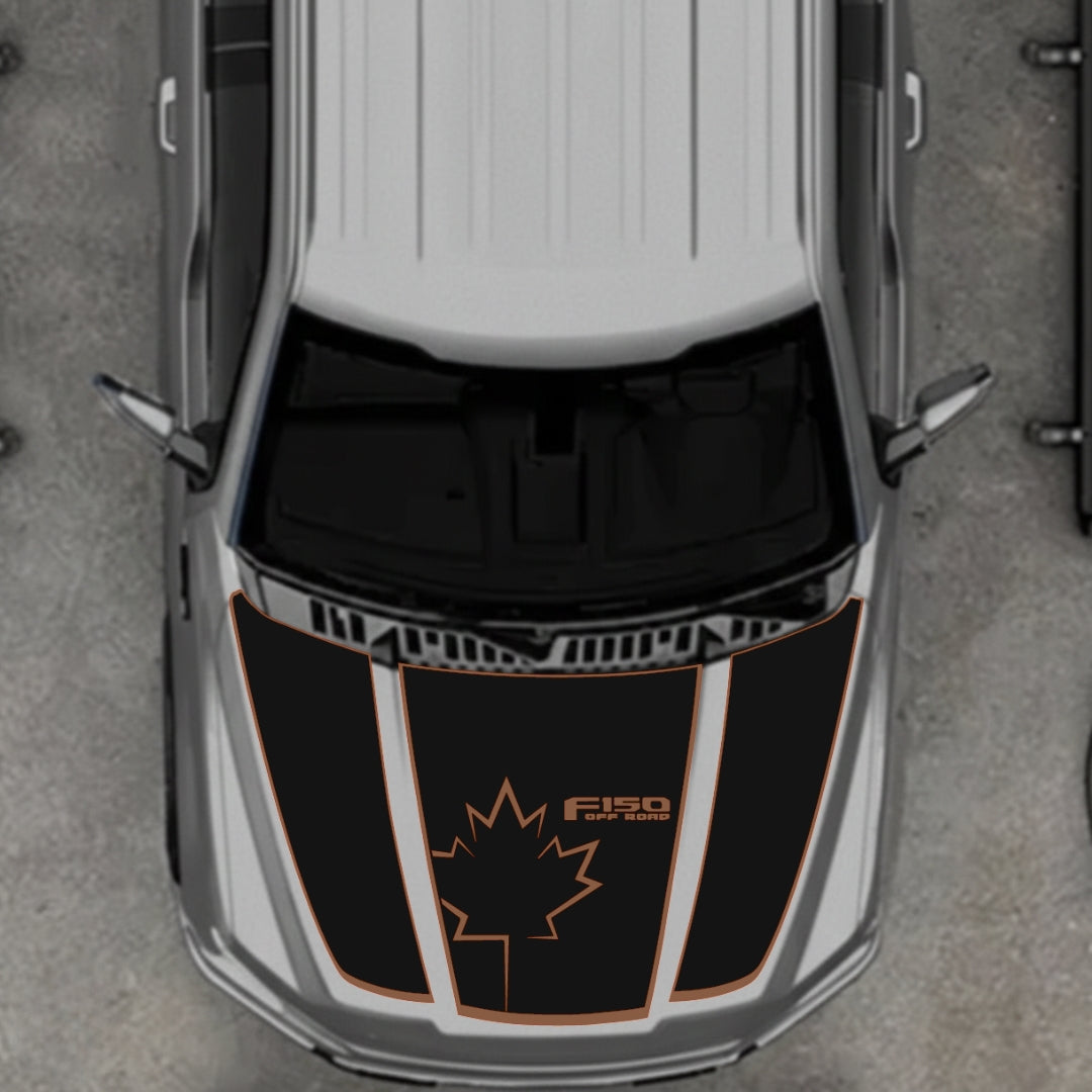 Hood Panel Decal/Sticker - Canada Style 7 Graphic Kit - For Ford F-150 2020-2026 - Premium Vinyl