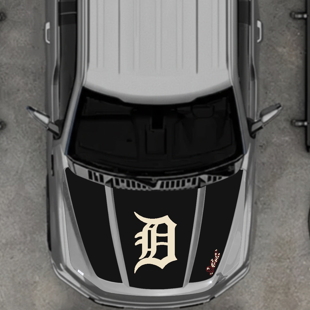 Hood Panel Decal/Sticker - Detroit intial Graphic Kit - For Ford F-150 2020-2026 - Premium Vinyl