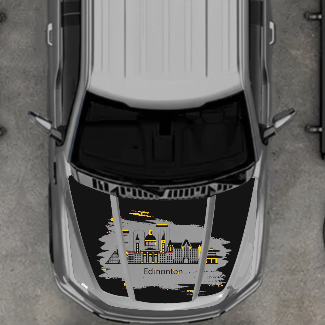 Hood Panel Decal/Sticker - Edmonton - Cut Graphic Kit - For Ford F-150 2020-2026 - Premium Vinyl
