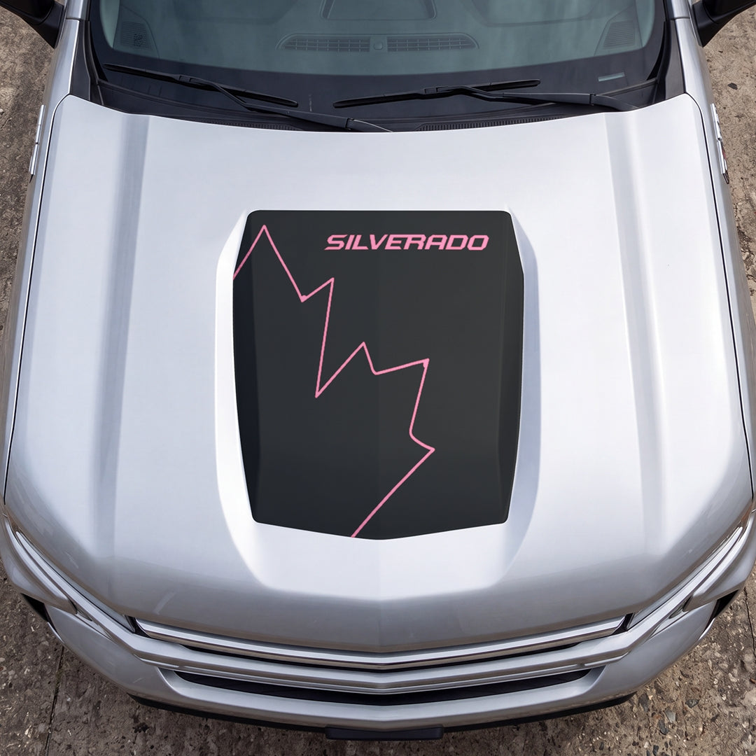 Hood Panel Decal/Sticker - Canada Full Maple Graphic Decal Graphic Kit - For Chevrolet Silverado 2019-2024 - Premium Vinyl