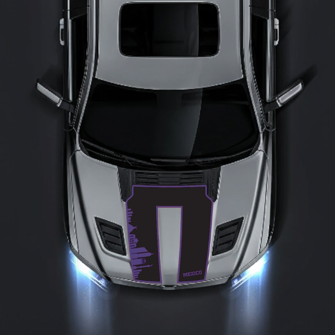 Hood Panel Decal/Sticker - Mexico Skyline - Border Graphic Kit - For Dodge RAM 1500 2019-2025 - Premium Vinyl