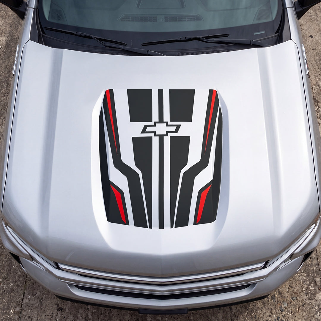 Hood Panel Decal/Sticker - Speed Pattern Graphic Decal Graphic Kit - For Chevrolet Silverado 2019-2024 - Premium Vinyl