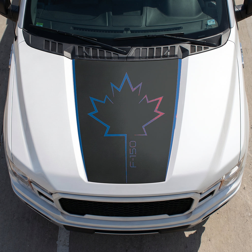 Hood Panel Decal/Sticker - Canada Leaf Graphic Decal Graphic Kit - For Ford F-150 2015-2020 - Premium Vinyl