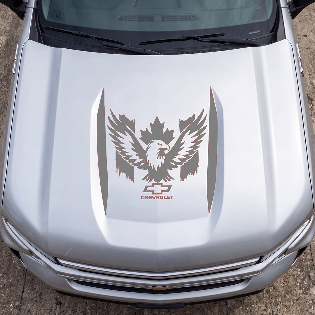 Hood Panel Decal/Sticker - Canadaian Phoenix Graphic Decal Graphic Kit - For Chevrolet Silverado 2019-2024 - Premium Vinyl