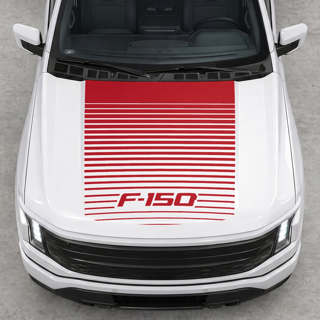 Hood Panel Decal/Sticker - Waves F150 Graphic Decal Graphic Kit - For Ford F-150 2015-2020 - Premium Vinyl