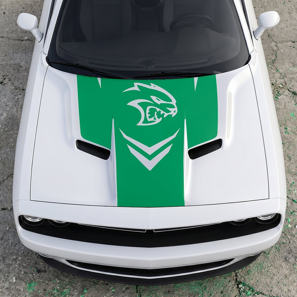 Hood Panel Decal/Sticker - Hellcat Redeye Aggressor - V-Stance Performance Graphic Kit - For Dodge Challenger 2015-2024 - Premium Vinyl