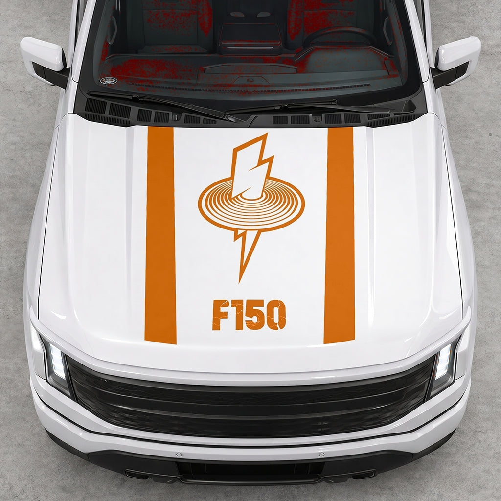 Hood Panel Decal/Sticker - Cut Magnetic Field Graphic Decal Graphic Kit - For FORD F-150 2015-2020 - Premium Vinyl