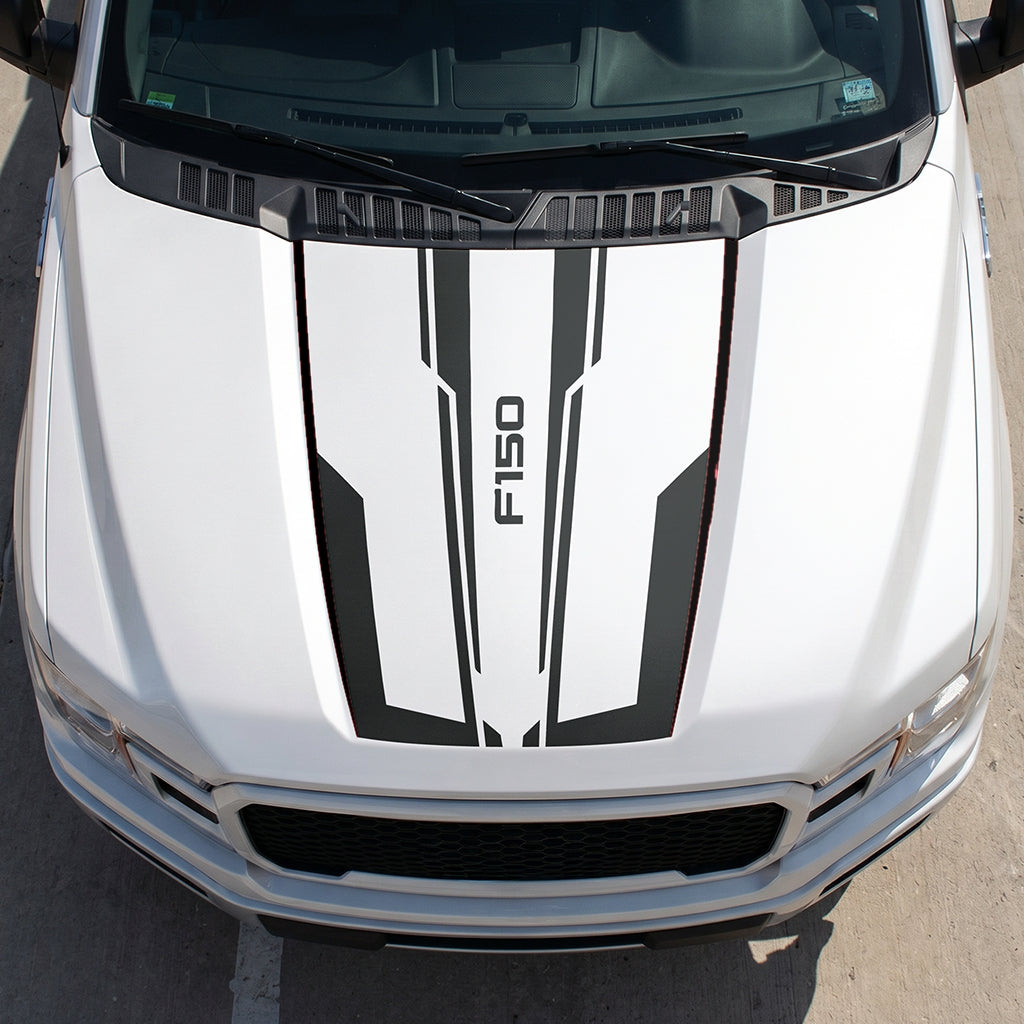 Hood Panel Decal/Sticker - Speed Graphic Decal Graphic Kit - For Ford F-150 2015-2020 - Premium Vinyl