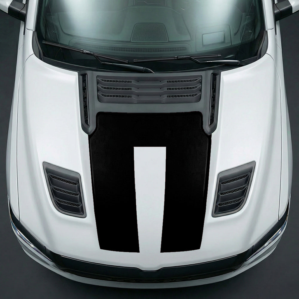 Hood Panel Decal/Sticker - Solid RAM 1500 U-Shape Graphic Kit - For Dodge Ram 2019-2025 - Premium Vinyl