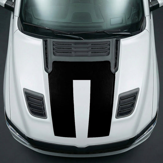 Hood Panel Decal/Sticker - Solid RAM 1500 U-Shape Graphic Kit - For Dodge Ram 2019-2025 - Premium Vinyl