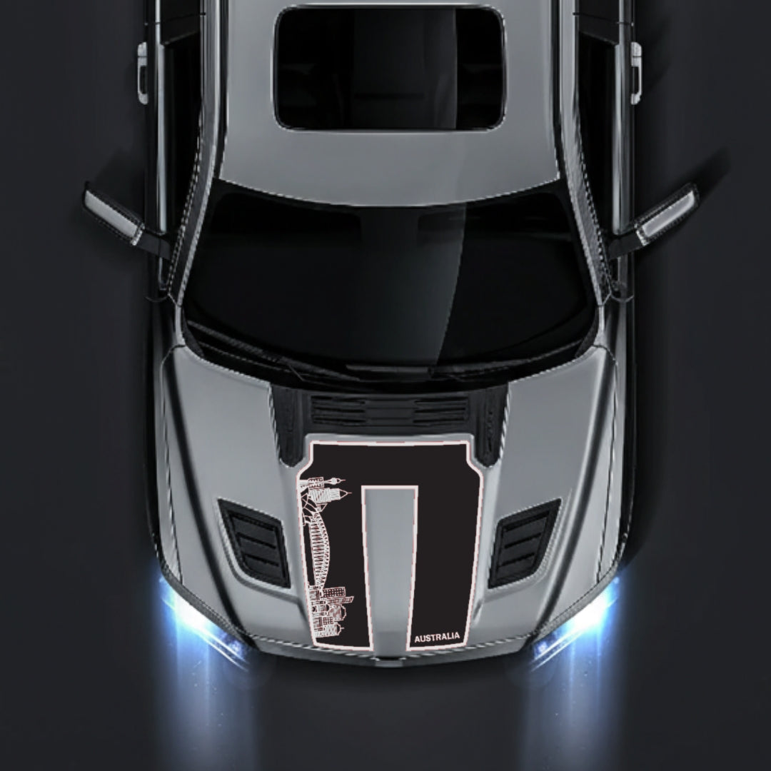 Hood Panel Decal/Sticker - Australia Skyline - Border Graphic Kit - For Dodge RAM 1500 2019-2025 - Premium Vinyl