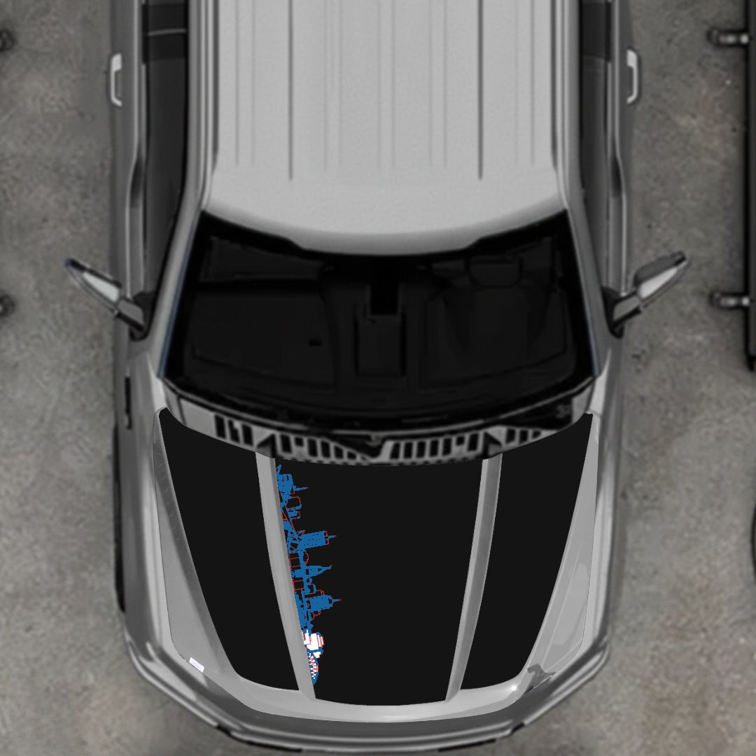 Hood Panel Decal/Sticker - Winnipeg Skyline Graphic Kit - For Ford F-150 2020-2026 - Premium Vinyl