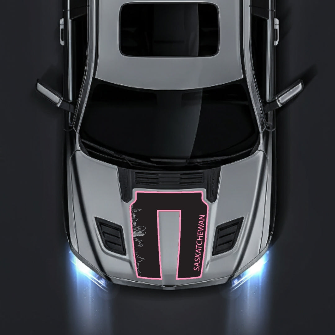 Hood Panel Decal/Sticker - Saskatchewan Skyline - Cut - Border Graphic Kit - For Dodge RAM 1500 2019-2025 - Premium Vinyl