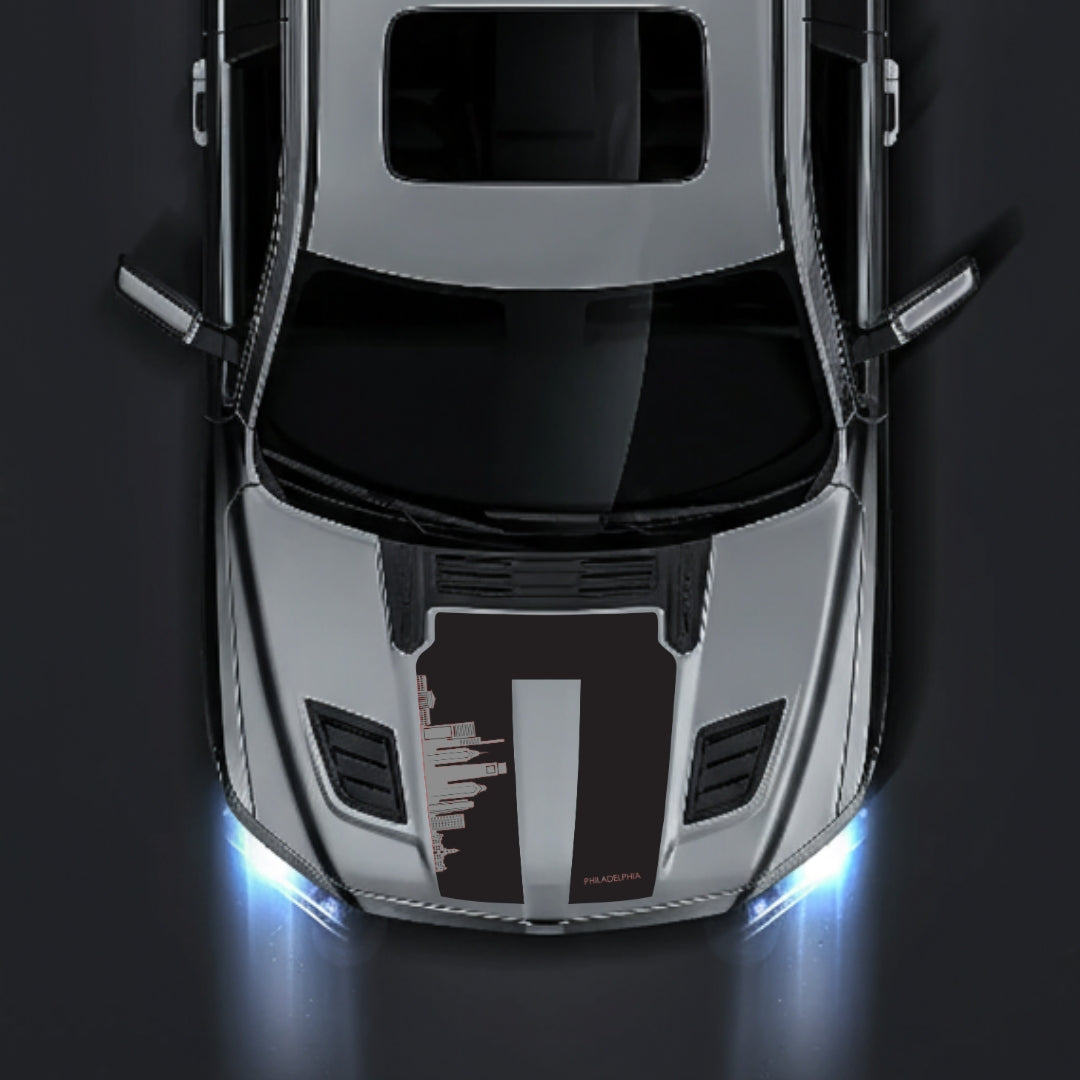 Hood Panel Decal/Sticker - Philadelphia Skyline Graphic Kit - For Dodge RAM 1500 2019-2025 - Premium Vinyl