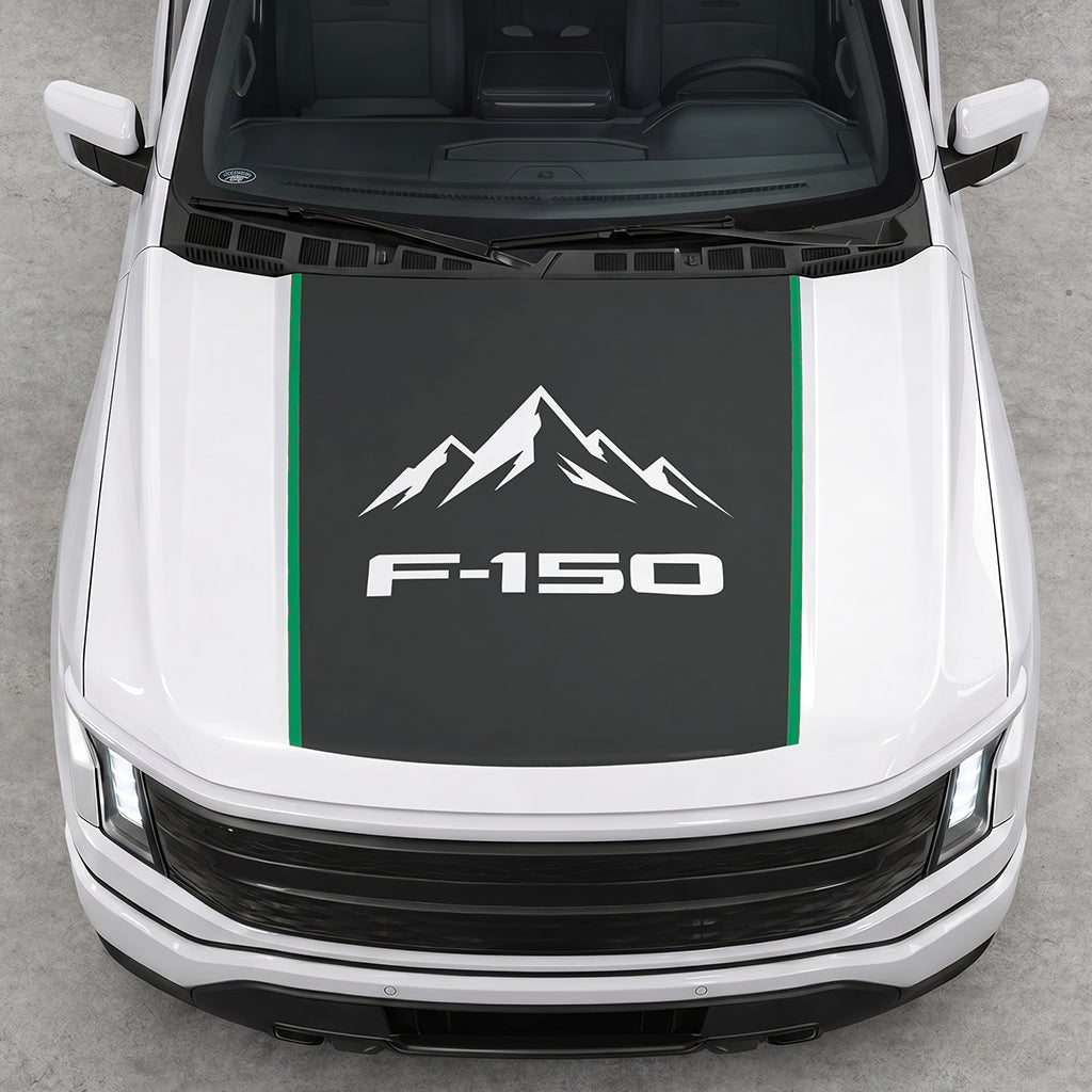 Hood Panel Decal/Sticker - Mountain Graphic Decal Graphic Kit - For Ford F-150 2015-2020 - Premium Vinyl