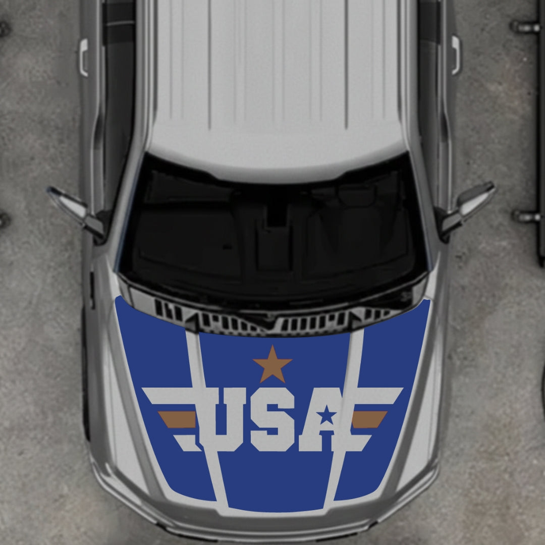 Hood Panel Decal/Sticker - USA Style 9 Graphic Kit - For Ford F-150 2020-2026 - Premium Vinyl