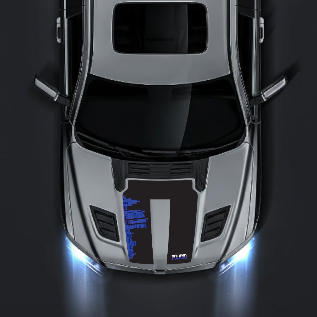 Hood Panel Decal/Sticker - Poland Skyline Graphic Kit - For Dodge RAM 1500 2019-2025 - Premium Vinyl