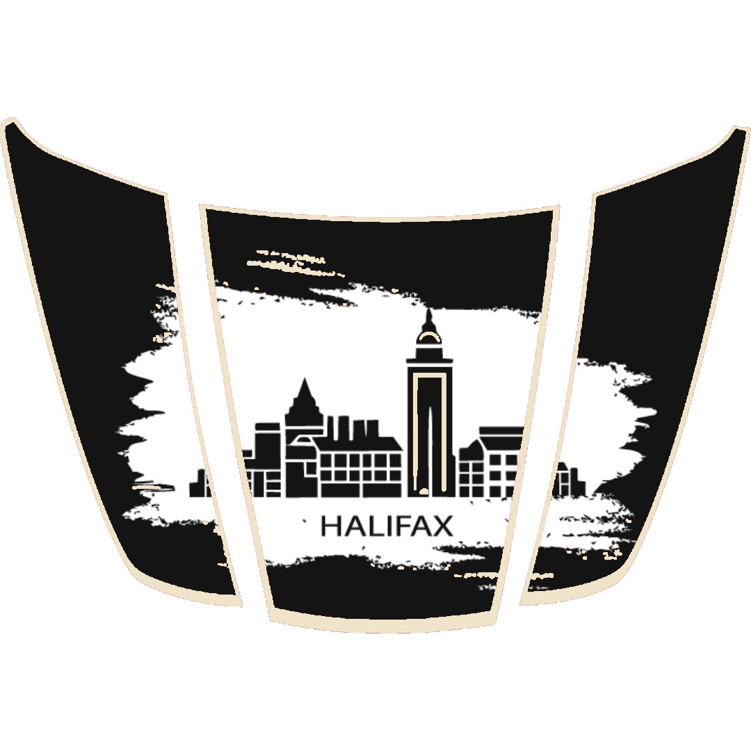 Hood Panel Decal/Sticker - Halifax - Cut - Border Graphic Kit - For Ford F-150 2020-2026 - Premium Vinyl