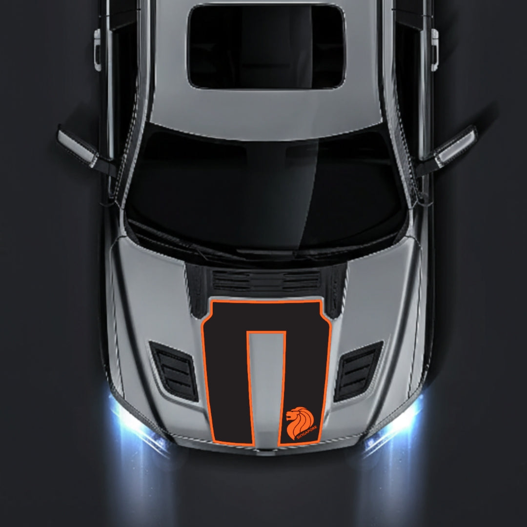 Hood Panel Decal/Sticker - Singapore - Border Graphic Kit - For Dodge RAM 1500 2019-2025 - Premium Vinyl