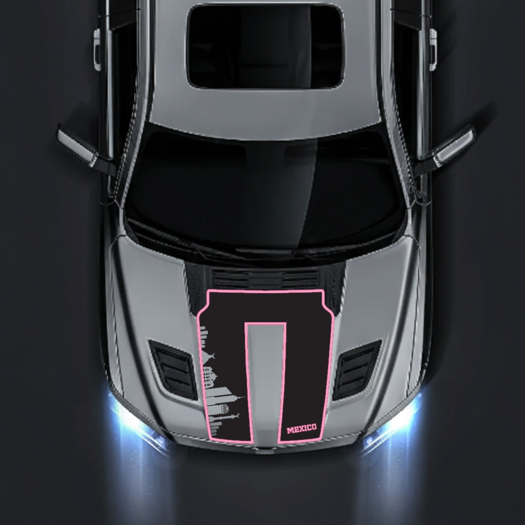 Hood Panel Decal/Sticker - Mexico Skyline - Cut - Border Graphic Kit - For Dodge RAM 1500 2019-2025 - Premium Vinyl