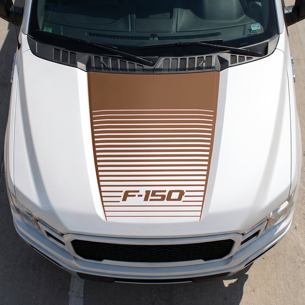 Hood Panel Decal/Sticker - Waves Graphic Decal Graphic Kit - For Ford F-150 2015-2020 - Premium Vinyl