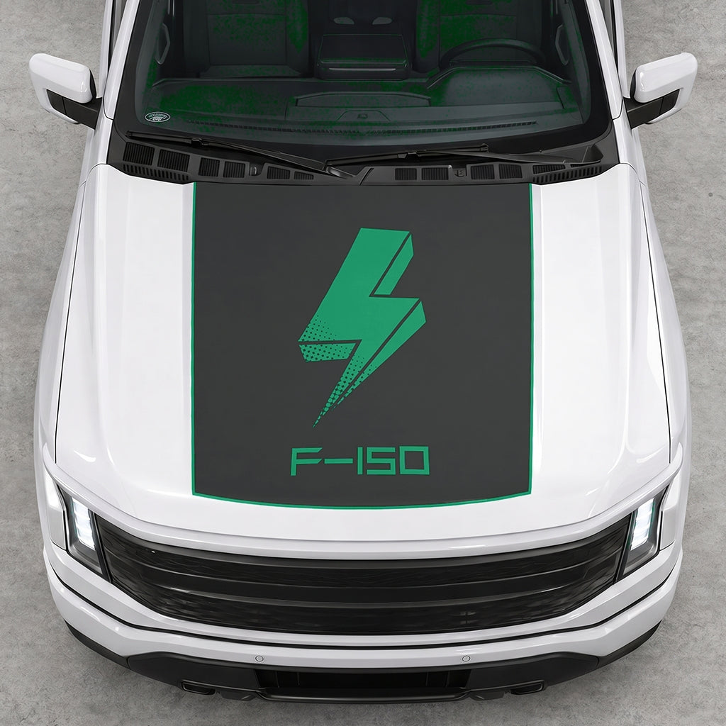 Hood Panel Decal/Sticker - Bold Electric Graphic Decal Graphic Kit - For FORD F-150 2015-2020 - Premium Vinyl