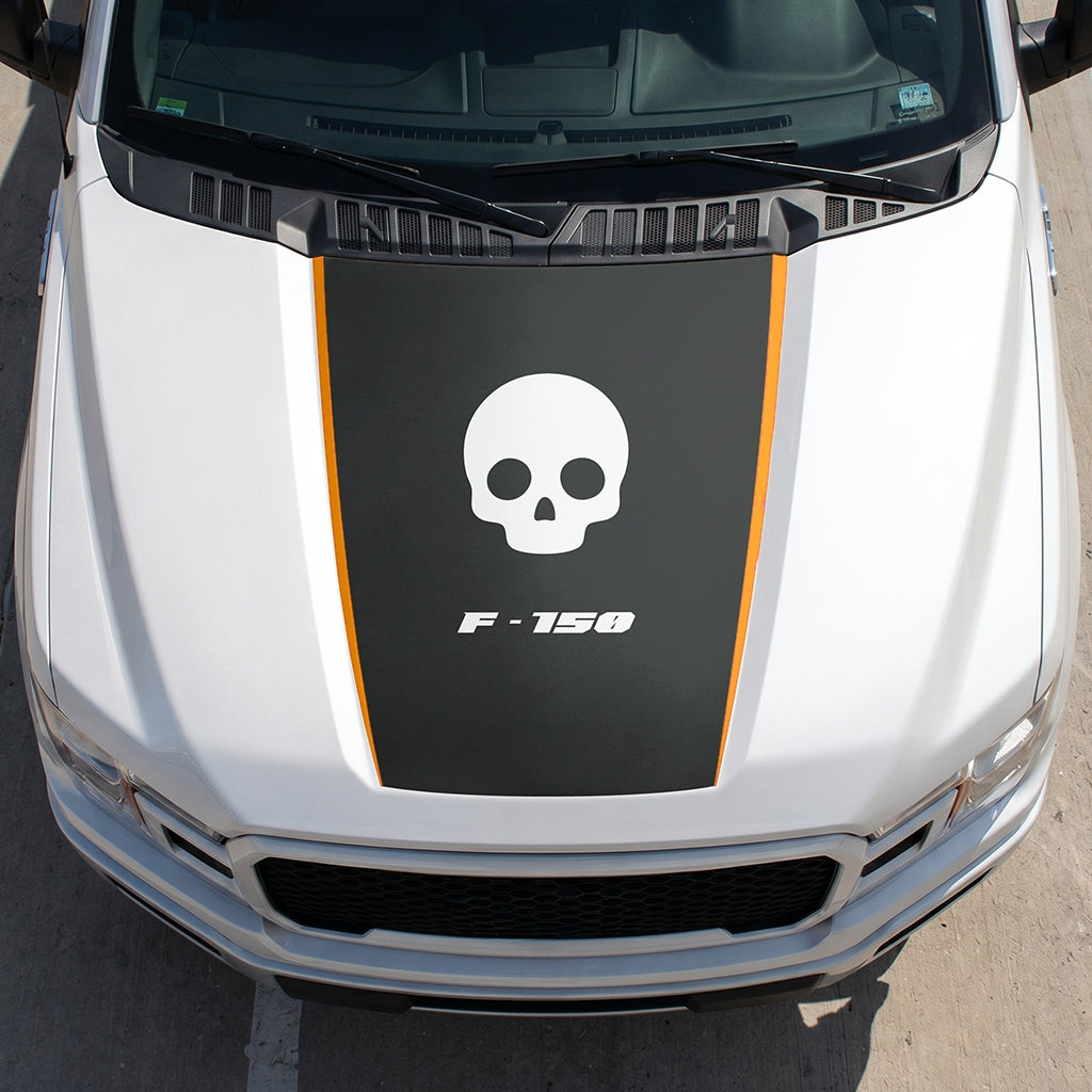 Hood Panel Decal/Sticker - Skull Graphic Decal Graphic Kit - For Ford F-150 2015-2020 - Premium Vinyl