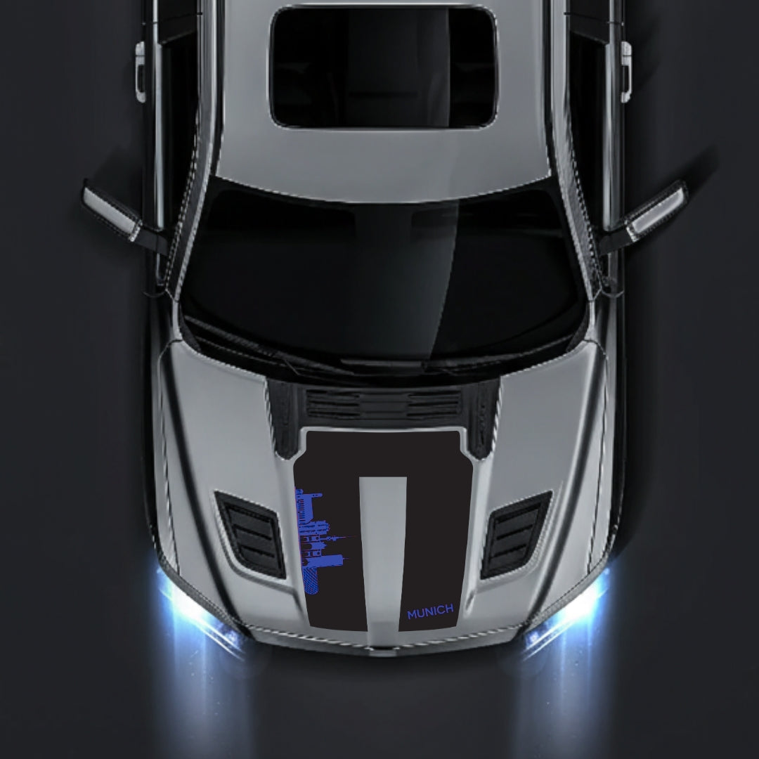 Hood Panel Decal/Sticker - Munich Skyline Graphic Kit - For Dodge RAM 1500 2019-2025 - Premium Vinyl