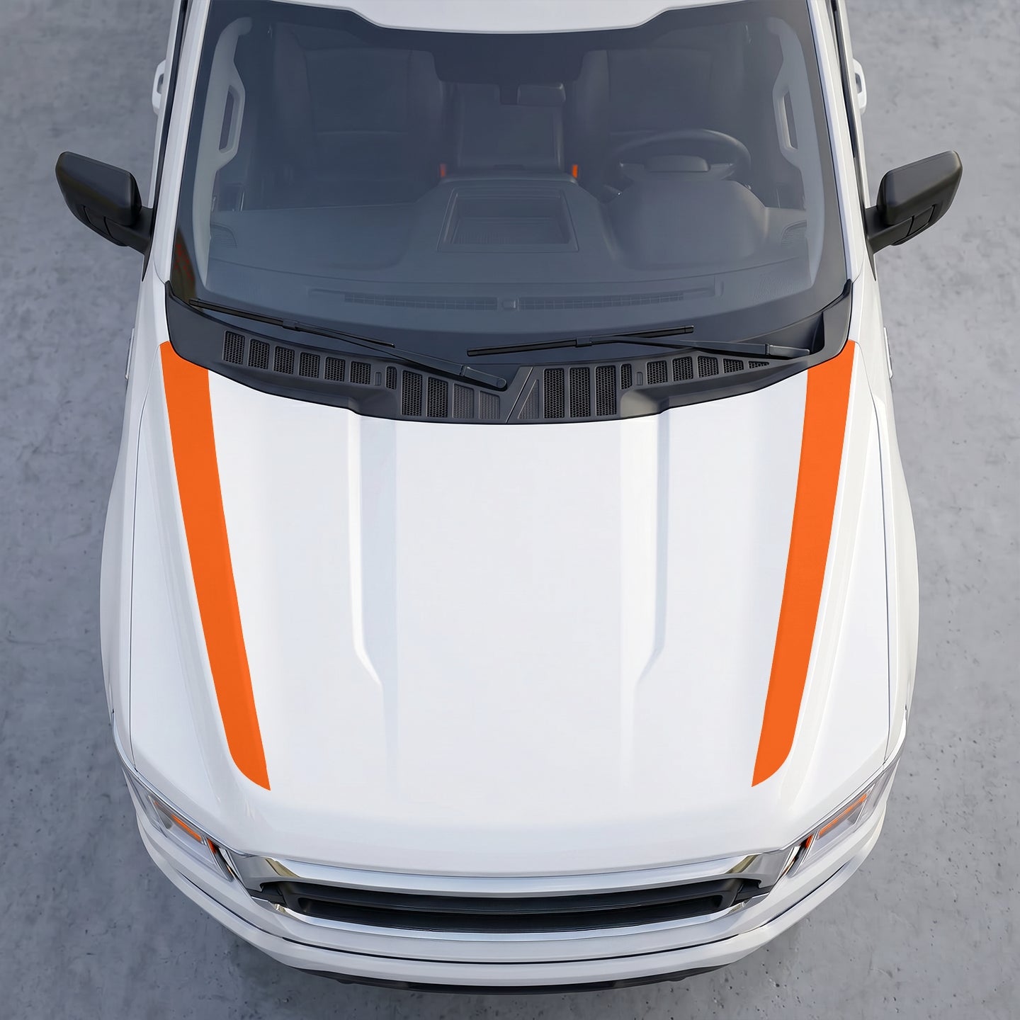 Hood Panel Decal/Sticker - Minimalist Solid  Hood Cowl Stripes – Dual Side Accent Vinyl Decals Graphic Kit - For Ford F-150 F150 2015-2020 - Premium Vinyl