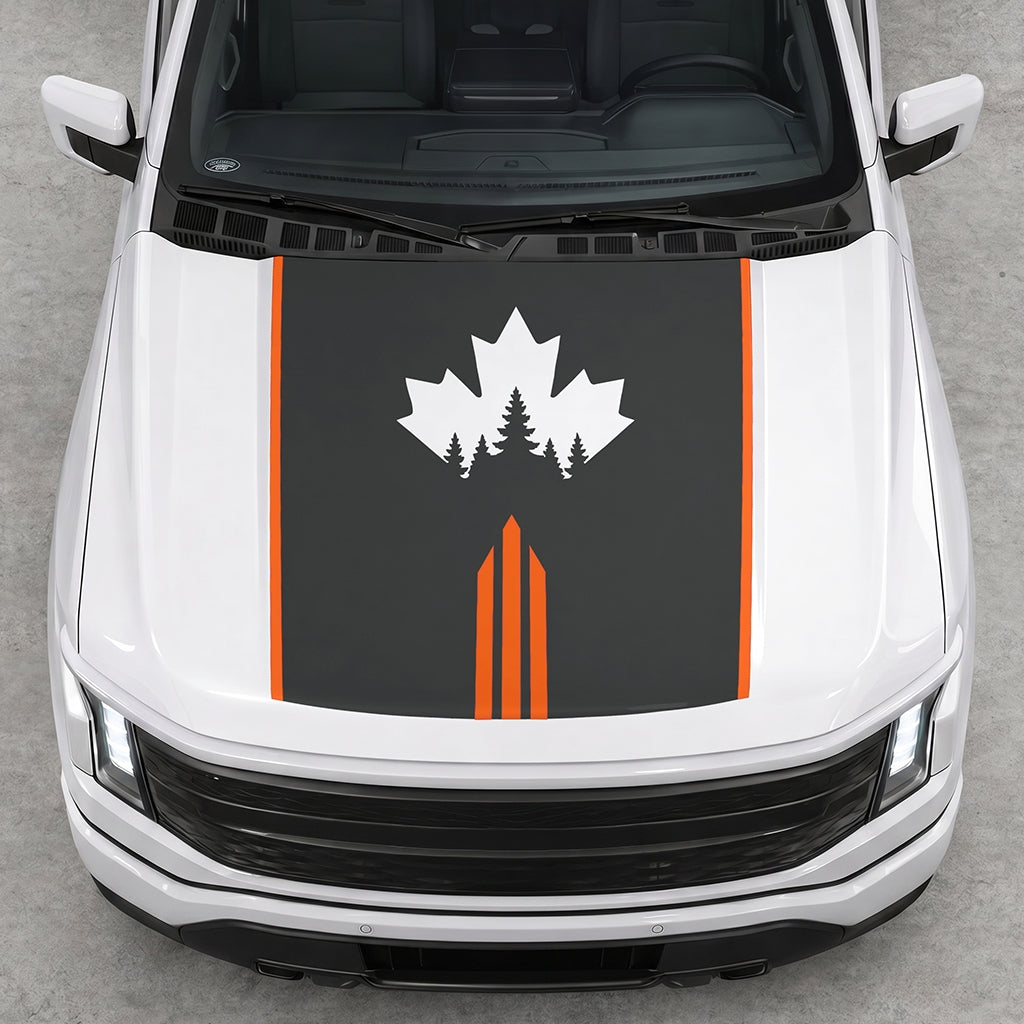 Hood Panel Decal/Sticker - Maple and Forest Graphic Decal Graphic Kit - For Ford F-150 2015-2020 - Premium Vinyl