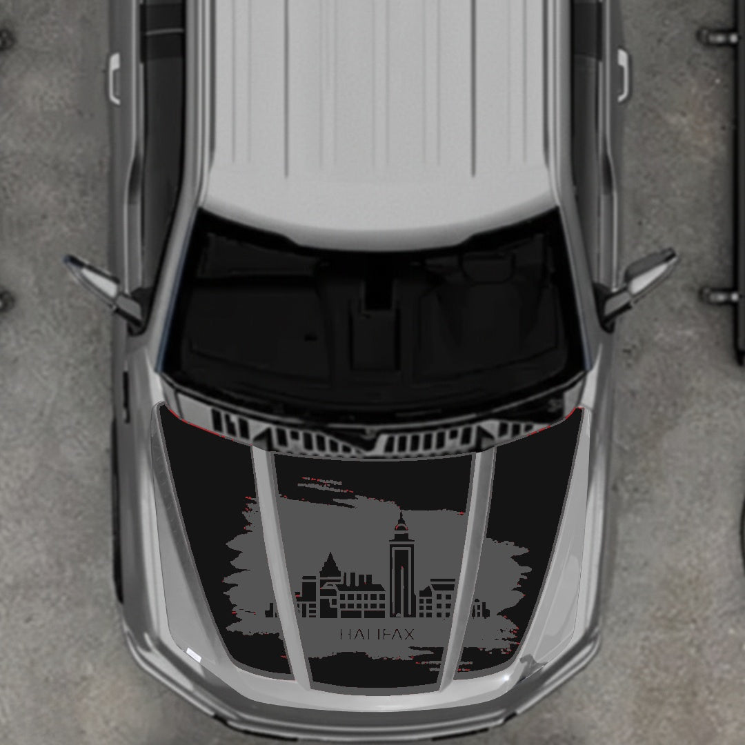 Hood Panel Decal/Sticker - Halifax - Border Graphic Kit - For Ford F-150 2020-2026 - Premium Vinyl