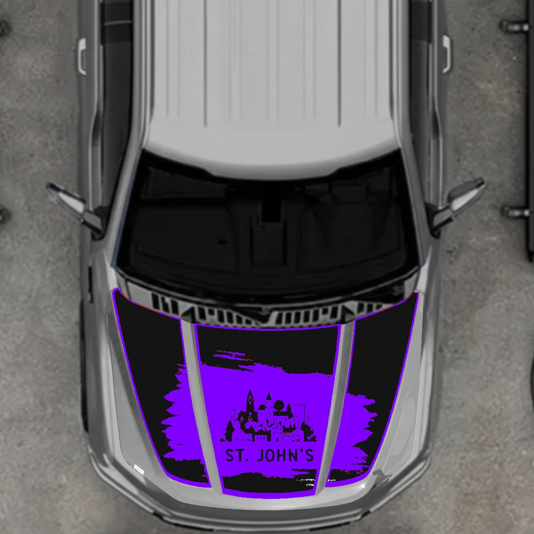 Hood Panel Decal/Sticker - St John's Border Graphic Kit - For Ford F-150 2020-2026 - Premium Vinyl