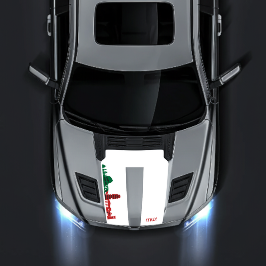 Performance Hood Panel Decal/Sticker - Italy Skyline - Cut Graphic Kit - For Dodge RAM 1500 2019-2025 - Premium Vinyl