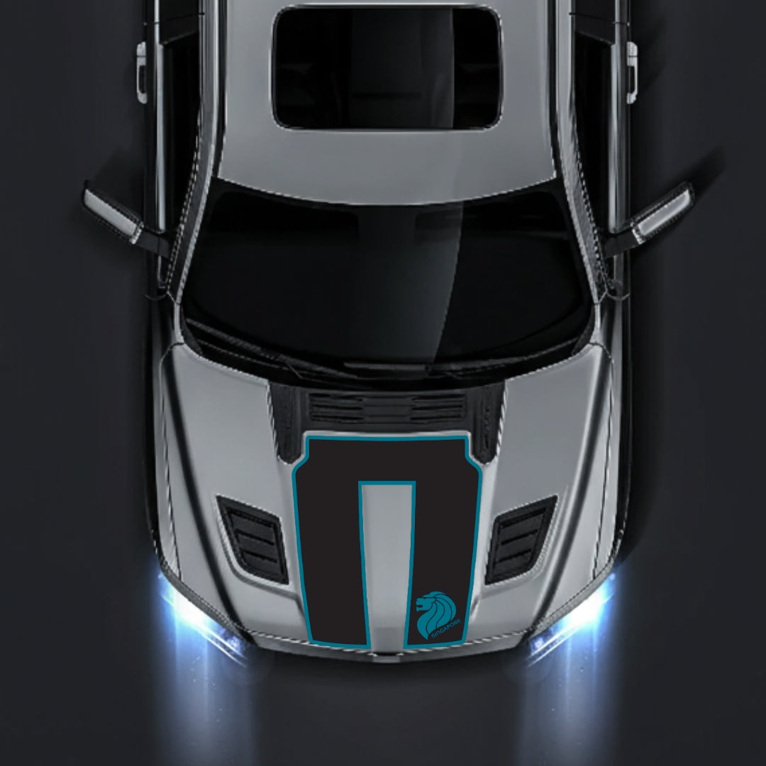 Performance Hood Panel Decal/Sticker - Singapore - Border Graphic Kit - For Dodge RAM 1500 2019-2025 - Premium Vinyl