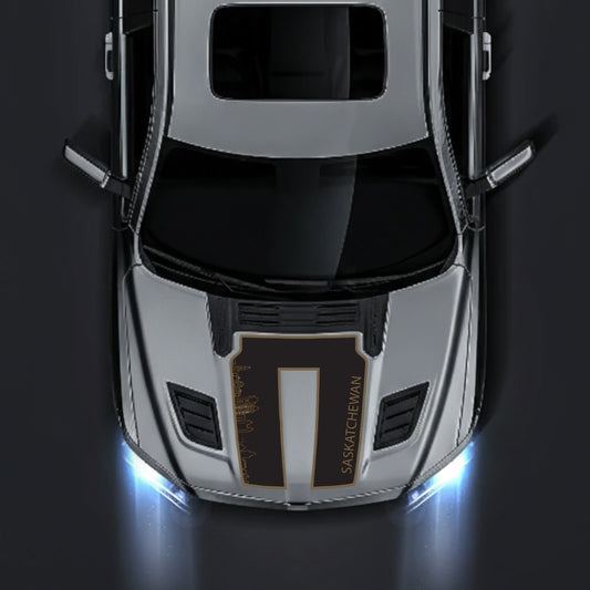 Performance Hood Panel Decal/Sticker - Saskatchewan Skyline - Border Graphic Kit - For Dodge RAM 1500 2019-2025 - Premium Vinyl